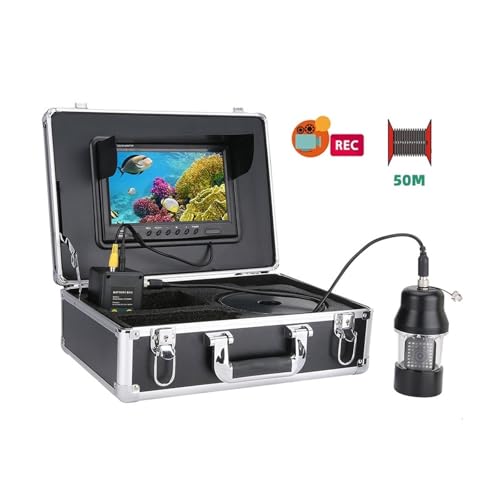 wykrywacz ryb, 9-calowy rejestrator DVR 20/50/100 m podwodna kamera wideo do wędkowania, echosonda, IP68, wodoodporna, 38 diod LED, obrotowa 360 stopni(50m)