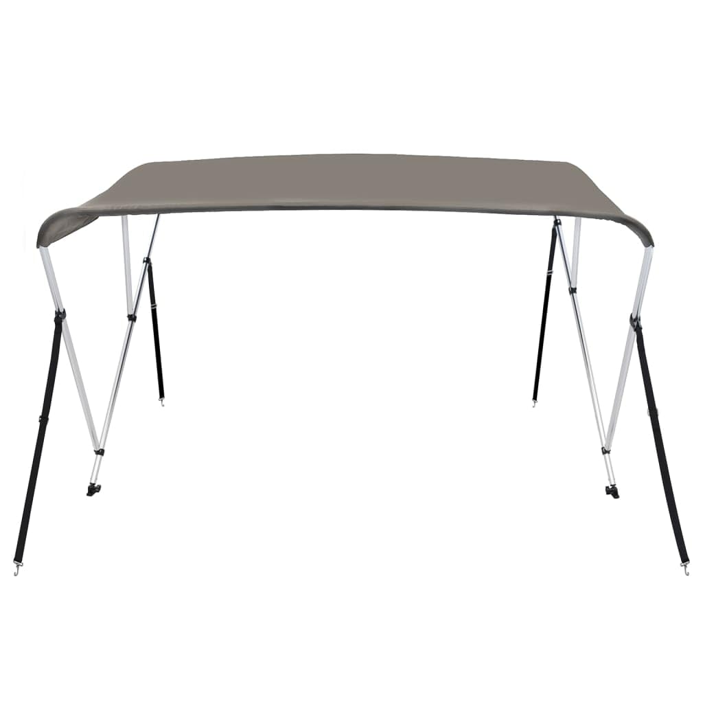 3-Bow Bimini Top Grigio 183 x 180 x 137 cm con pannelli laterali, tettuccio parasole impermeabile in 100% poliestere con rivestimento in PU, telaio in alluminio e raccordi in acciaio inox 316 per