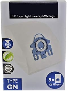 Deals2u365 - 3D Type GN Bags for Miele Classic C1, Complete C2 C3 Cat & Dog, Powerline, Silence Ecoline Vacuum Cleaner (5 Bags + Micro Air Filters)