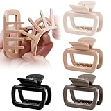 TOCESS Nylon Hair Claw Clips: Flexible & Unbreakable Small Safe Neutral Hair Claws for Thin Hair Women - Strong Hold Non-slip 4 Pack 2.5 Inch Jaw Clips