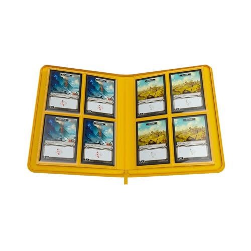 Gamegenic Zip-Up Album 8-Pocket, Organize Standard and Japanese Size Collectible Cards, Premium Card Game Protector, Holds up to 160 Cards, Ideal for Playset Collections, Yellow Color by Gamegenic - Image 5