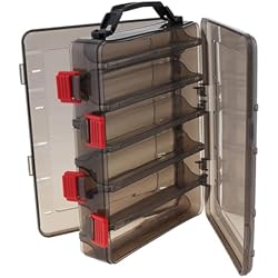 Caja De Aparejos De Pesca OriGlam Caja de Aparejos de Pesca para señuelos de Pesca, bandejas de Almacenamiento de Aparejos de Pesca, Doble Cara 10 Compartimentos