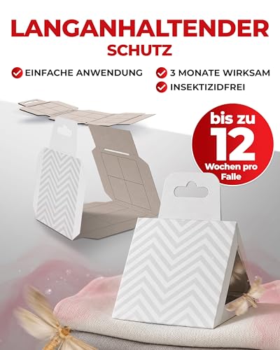 PIC Mottenfalle Kleidermotten - 8X Kleider Mottenfalle, Kleidermotten bekämpfen, Mottenschutz für kleiderschrank, Kleidermottenfalle mittel gegen motten in der Wohnung - Alternative zu Mottenpapier