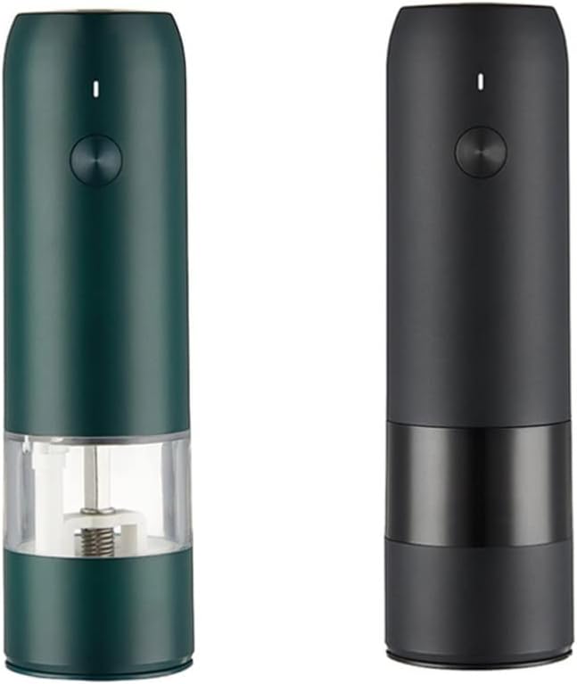 2Pcs Electric Salt Pepper Grinder Set Charge Spice Mill Grinder Adjustable Coarseness Pepper Mill Grinder Kitchen Tools(J)