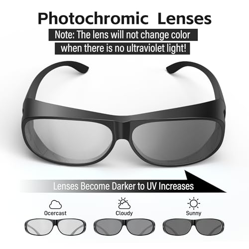 Miniatura 3 de Bloomoak Gafas De Sol Polarizadas Fotocromáticas Reactolite, Perfectas Para Hombres Y Mujeres, Se Adaptan Sobre Gafas, Pescar, Deportes Al Aire Libre