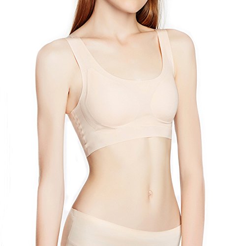 Joyunii Zero Feel Serie Bustier Damen Wohlfühl BH Nahtlos Ohne Bügel Schlafen BH aus Viscose(Rayon) Cover