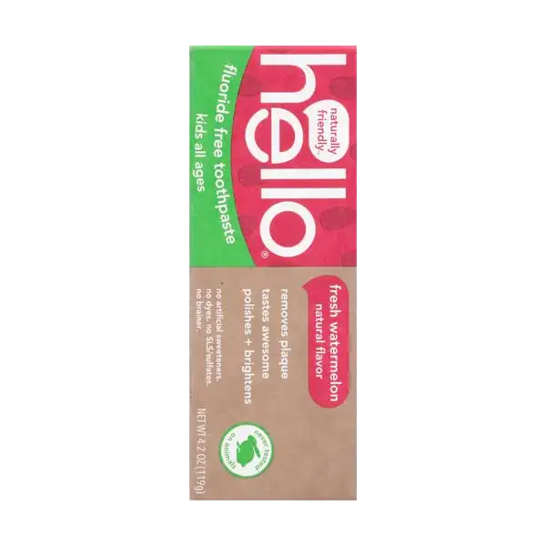 hello Fresh Watermelon Fluoride Free Kids Toothpaste, 4.2 Oz Tube (Pack of 12) 3