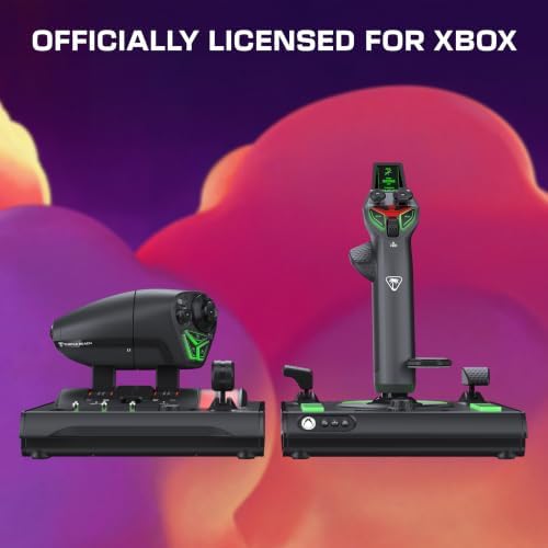 Turtle Beach VelocityOne H.O.T.A.S. for Xbox Series X|S, Xbox One & Windows PC - Flightstick II & Dual Throttle, 15 Hall-Effect Axes, 73 Programmable Inputs, Flight Management Display, RGB Lighting, Expandable Setup