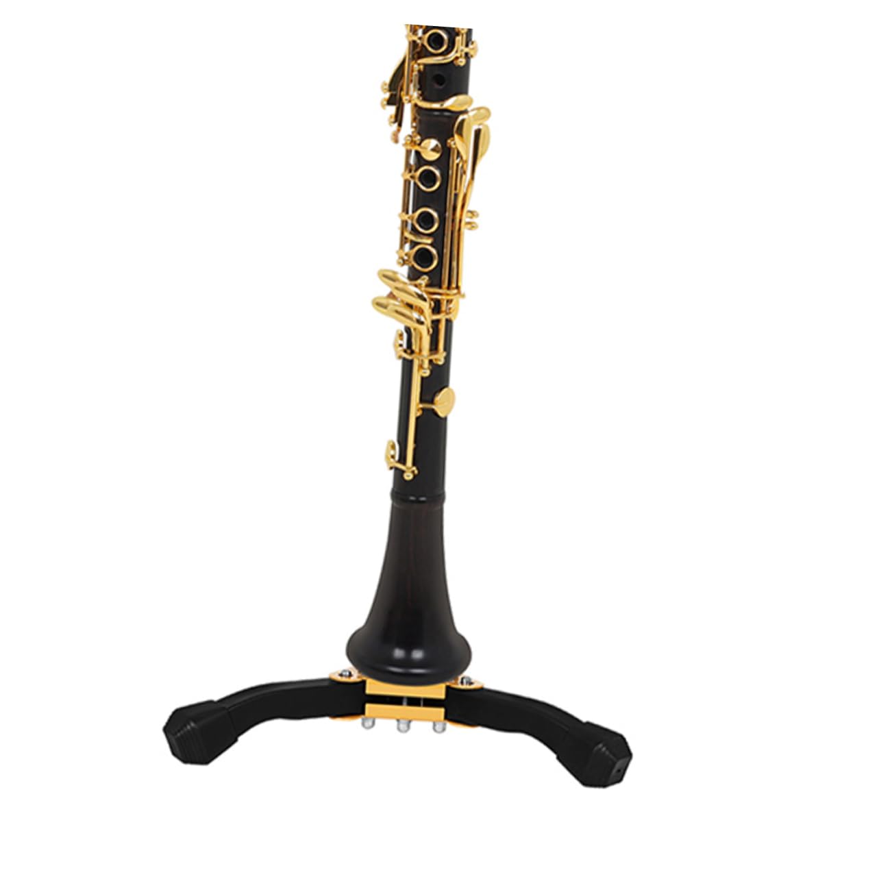 Supporto per Clarinetto Pieghevole a Struttura Triangolare Nero | Metallo e Spugna, Base Stabile, per Strumenti a Fiato, Adatto a Principianti e Professionisti