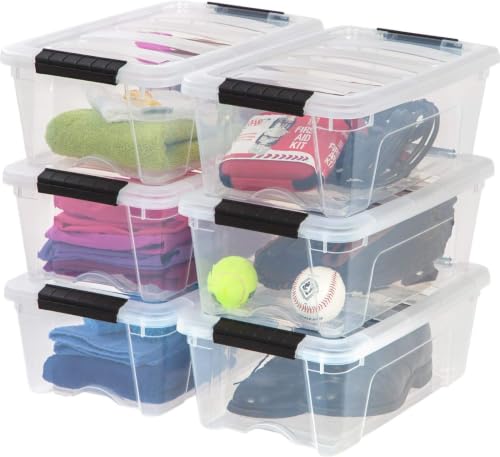 IRIS USA 6-Pack 13 Quart Storage Bins with Lids, Clear