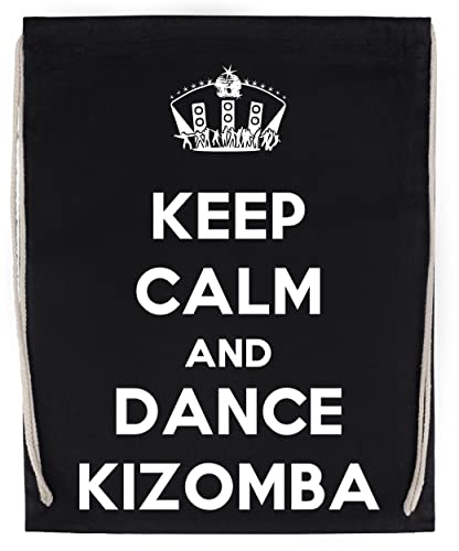 Keep Calm And Dance Kizomba Sac de Sport à Cordon Noir Drawstring Sport Bag Cover