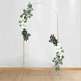 COORDINATED 2-PIECE SWAG SET: This set includes one 20-inch and one 30-inch floral swag, specifically curated to create a balanced, asymmetrical look on wedding arches or backdrop frames. LUSH INTEGRATED FLORAL DESIGN: Featuring premium white roses n...
