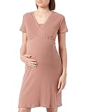Noppies Maternity Damen Tami Nursing Rib Pyjama Dress SS Nachthemd, Burlwood-N143, M/L