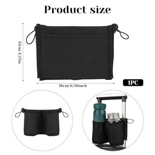 Luggage Travel Cup Holder Free Hand Drink Carrier Hold Two Coffee, Luggage Drink Holder for Suitcase for Most Flight Attendants, Business People, Travel Essentials(Black)2