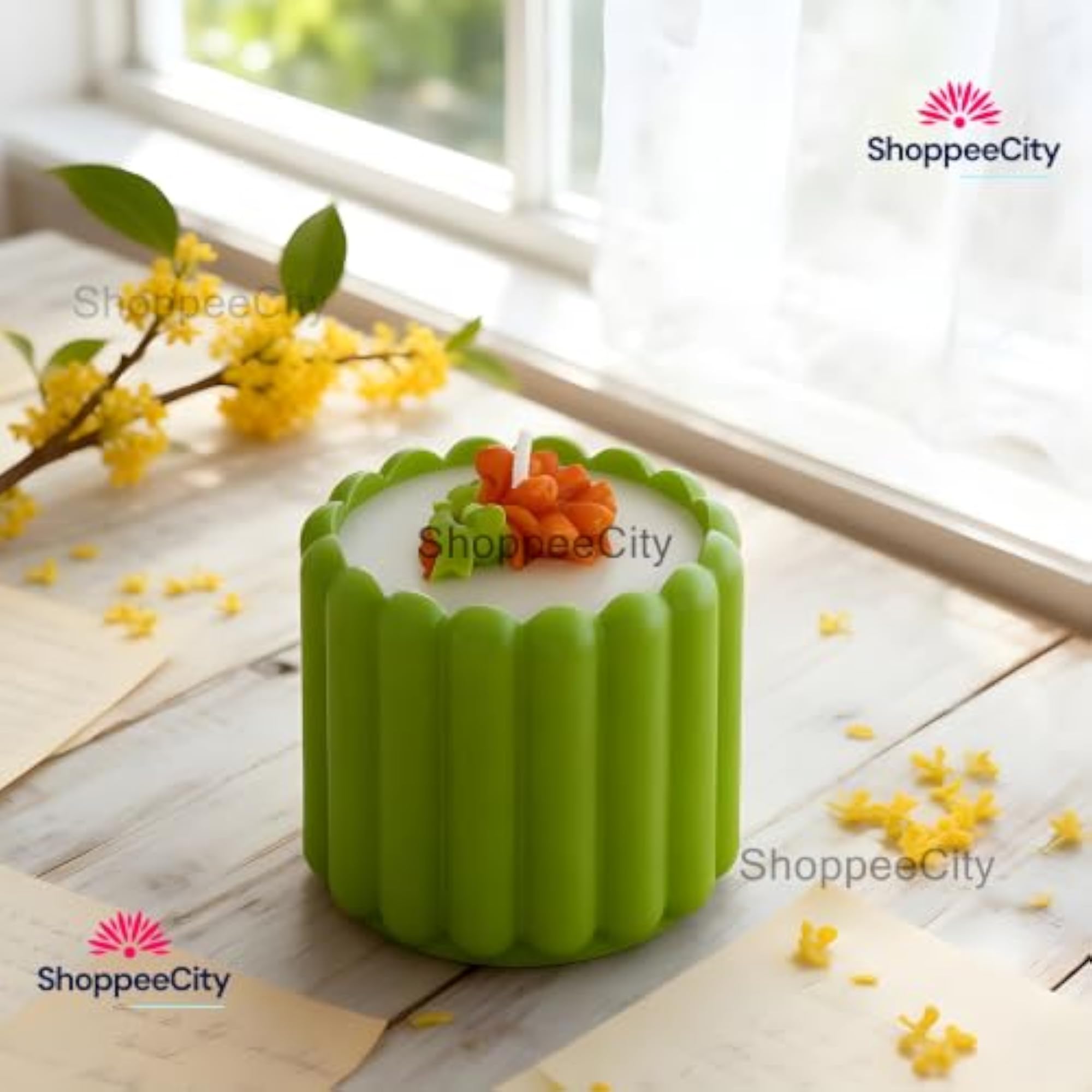 Striped Ribbed Candle Jar Silicone Mould for Deep Casting