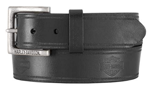 Harley-Davidson Men's Low Ride B&S Genuine Leather Belt - Antique Nickel Buckle
