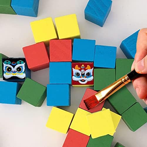 Enkrio 100pcs Unfinished Wooden Cubes Small Wood Square Blocks Craft Cubes Wooden Blocks for Kids Arts Décor DIY Projects Alphabet Blocks Number Cubes Puzzles Making (1.0Inch) 6 41oVKDzXrbL. AC