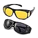2PACKS UNISEX HD DAY &NIGHT VISION DRIVING UV400 SUNGLASSES FITOVER GLASSES AS SEEN TV ANTI GLARE