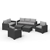 Allibert California Lounge Set Polyrattan Gartenmöbel Rattanoptik Sitzgruppe 6-teilig