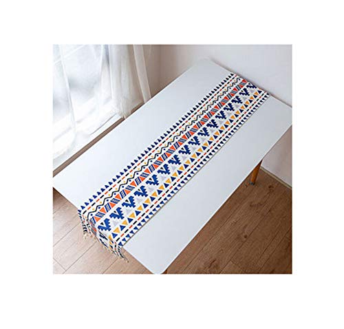 Chemin de table antitache en polyester géométrique pour protéger et colorer une table terne