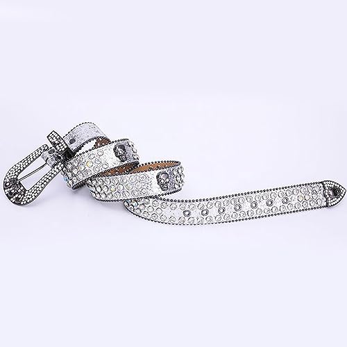 Head Skull Buckle Belts Women Pu-leather Strap Rhinestone Buckle Belts Western Cowboy Girls Fashion Belt For Jeans4