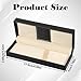 Alrhso PU Leather Pen Box Case Pen Case Long Single Rectangle Fancy Sketching Pens Gift Box for Women Men Business Office Supplies, Black