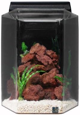 SeaClear 20 gal Deluxe Hexagon Acrylic Aquarium Combo Set, 15 by 15 by 24", Cobalt Blue
