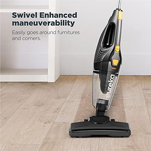 Eureka Home Lightweight Corded Stick Vacuum Cleaner, Powerful Suction Convenient Small Vacuum for Hard Floor, 3-in-1 Hand Vacuum, Blaze Black, NES212C — view 5