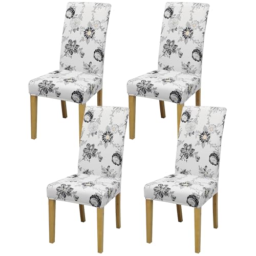 Dining Chair Covers, Dining Room Chair Cover Set of 6, Stretch Kitchen Chair Covers, Detachable Washable Chair Cover, Parsons Chair Slipcovers Protective, for Home, Restaurant, Banquet