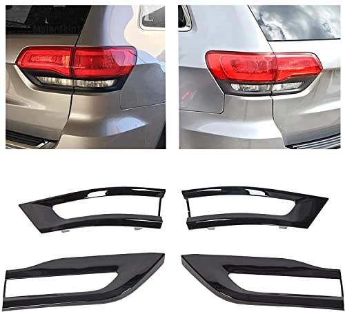 Kuafu Tail Light Lamp Cover Trim Bezel Compatible With 2014-2021 Jeep Grand Cherokee Glossy Black Replacement For 68219812Aa 68219813Aa 68220970Aa 68220968Aa #TOP11