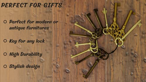 KY-12S Skeleton Key Set Reproduction Key for Antique Furniture - Cabinet Doors, Dresser Drawers Vintage Old Furniture by NATIKON - Image 5