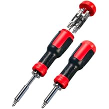 Multiuse Screwdriver 13-in-1 with Adjustable Shaft, All in One Screwdriver Set with Phillips, Flathead, Hex, Torx Security, Robertson/Square and 1/4 Nut Driver/Bit Holder