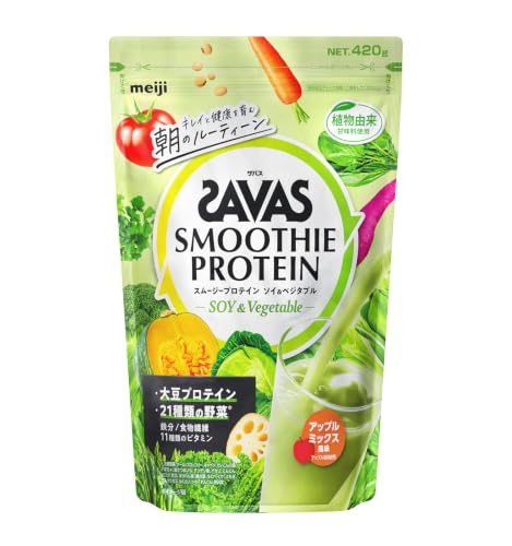 ザバス(SAVAS) スムージープロテイン アップルミックス風味 420g 明治 ソイ プロテイン 難消化性デキストリン