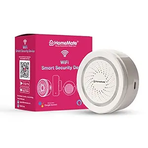HomeMate Wifi Smart Alarm Siren for Alexa, Google Home and IFTTT - Small Size (No Hub Required)