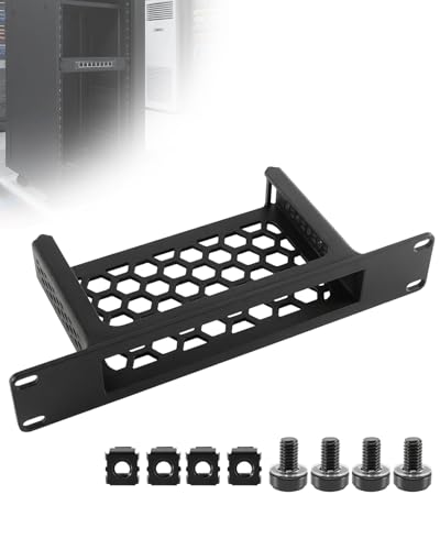 1U �l�b�g���[�N���b�N�}�E���g TP-Link TL-SG108�X�C�b�`�p �R���p�N�g�l�b�g���[�N�X�C�b�`�z���_�[ �z�[�����{&�E�H�[���L���r�l�b�g�p �I�[�v���t���[�� �ʋC�݌v (�u���b�N)