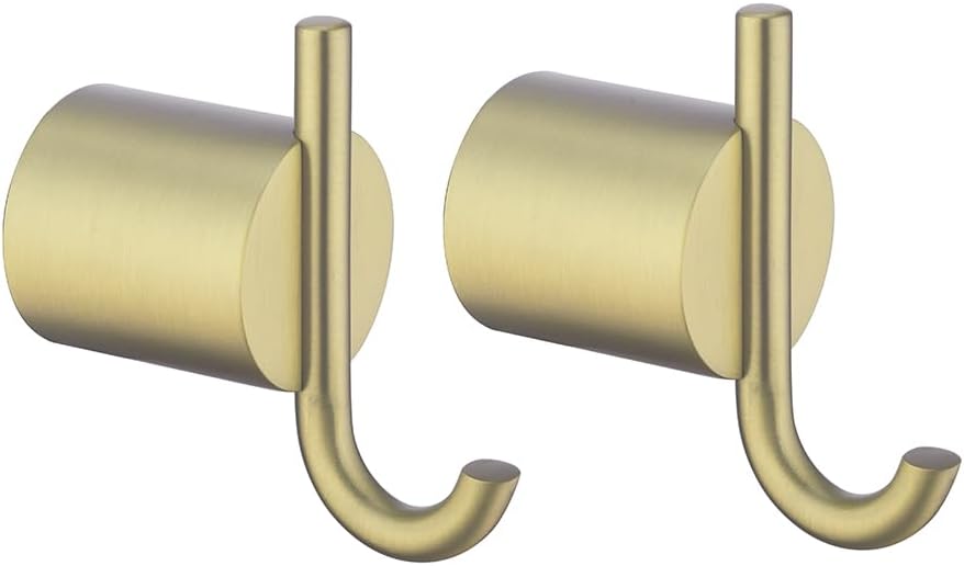 RANDOM Brushed Gold Towel Hook for Bathroom SUS304 Stainless Steel Robe Hook Wall Mounted Screw in Hand Towel Holder.RD96068-8BG-2