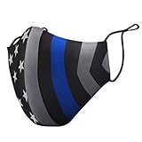 Thin Blue Line Flag Adjustable Face Mask (Child)