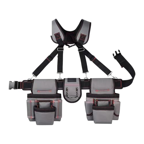 Professional Tool Belt for Men Adjustable Waist Organizers Pouches for Carpenters Construction Workers and Gardener Utility Organizer
