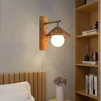 Amazon.co.jp : KY LEE 木製 天然素材 ブラケットライト 壁掛け照明