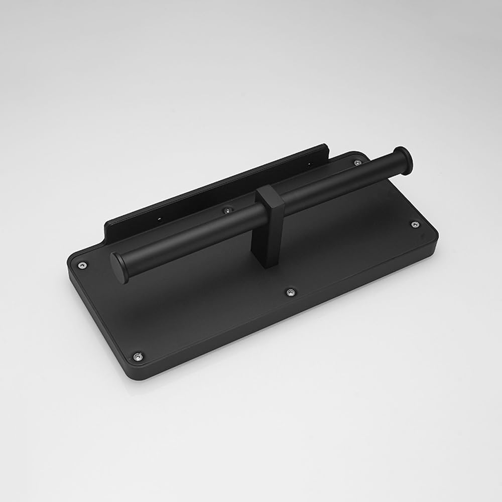 Portarotolo Doppio for Carta igienica, portarotolo da Parete for Bagno, Dispenser di Carta igienica Commerciale con ripiano for Telefono(Black And White)