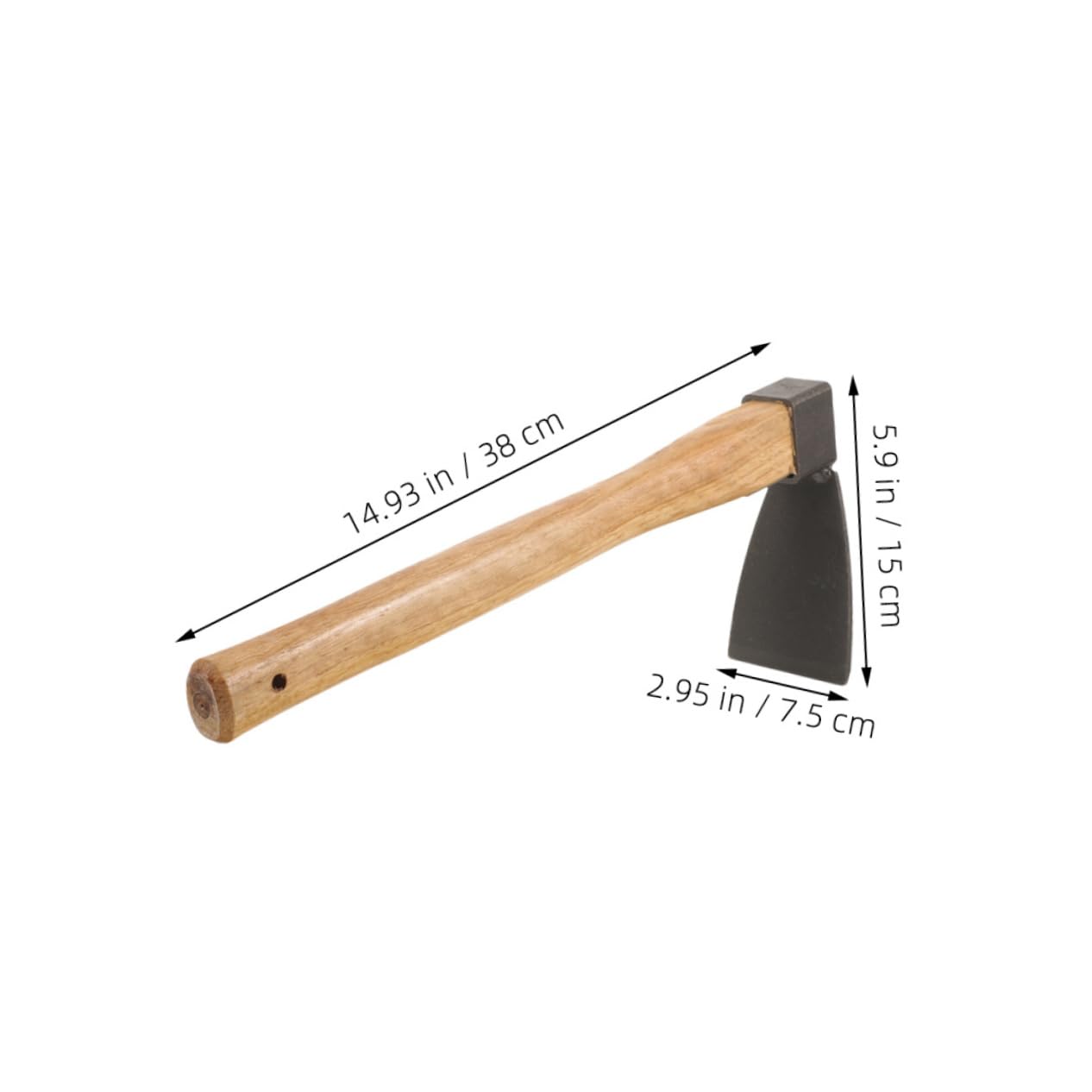 Housoutil 2Pcs Small Garden Hoe with Wooden Handle Multi Functional Weeding Tool for Planting and Soil Loosening Durable Steel Digging Hoe for Gardening Tasks