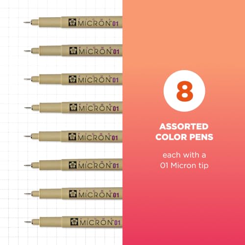 Image of SAKURA 30068 8-Piece Pigma Micron 01 Ink Pen Set, Blue