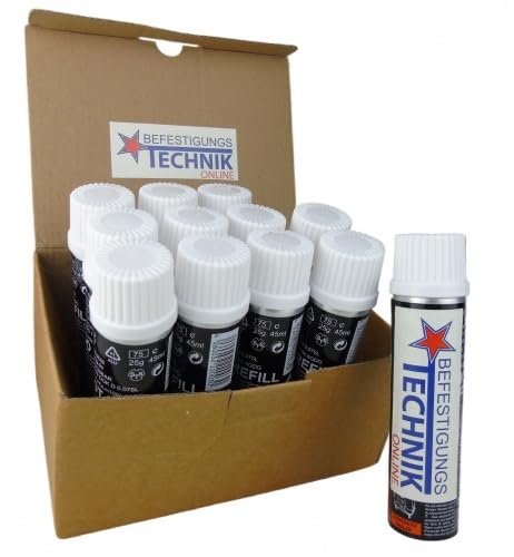 12 capsule di combustibile a gas, Ø 31,5 x 115 mm, adatte per spit Pulsa 700, distributore di gas professionale per cantieri e uso continuo