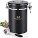 Airtight Coffee and Food Storage Canister (64 FL oz), Stainless Steel Can Container set with Scoop for Coffee Bean, Tea, Flour, Sugar
