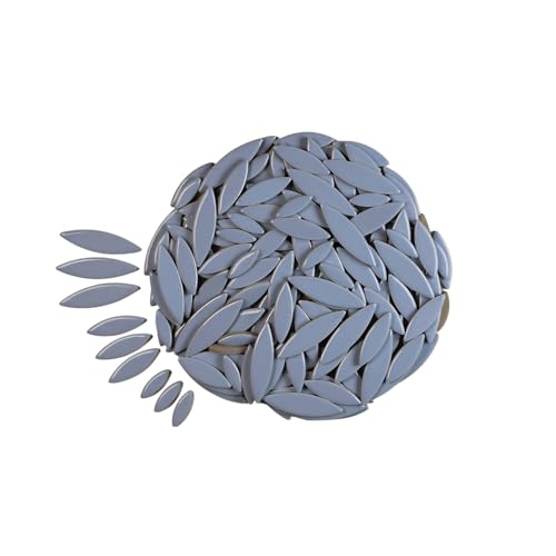 VerzTile Mosaic Tiles for Crafts - Petal Shaped Ceramic Tile Craft Hobbies & Art Projects 39 Color Options Endless Creativity DIY Design (Periwinkle)