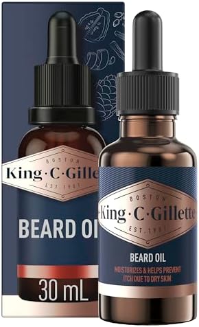 King C. Gillette Beard Oil for Men - Argan, Jojoba, Avocado, Macadamia Seed and Almond Oils - Moisturize and Soften Beard