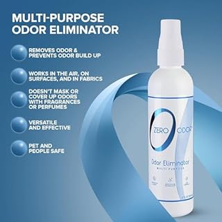 Zero Odor Multi-Purpose Odor Eliminator - Eliminate Air & Surface Odor – Patented Technology Best for Bathroom, Kitchen, Fabric, Closet- Smell Great Again, 8oz (Over 1000 Sprays)