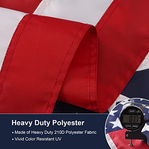 SYII American Flag 2x3 Ft Outdoor, Heavy Duty Polyester US Flags with Embroidered Stars, Sewn Stripes, and 2 Brass Grommets, All Weather America Flags for Outside High Wind by SYII - Image 6