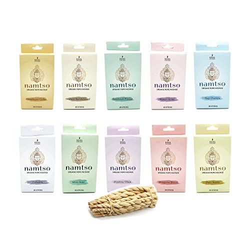 Soul Sticks Namtso Tibetan Handmade Rope Incense 20 Sticks Handrolled Himalayan Lokta Paper Incense 4 Inch (White Sage) #TOP7