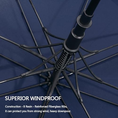 Image of GINOYA BROTEHRS Automatic Open & Close Umbrella with UV Protection - Large Windproof Stick & Compact Folding Travel Umbrella, Waterproof Heavy Duty Frame for Men & Women